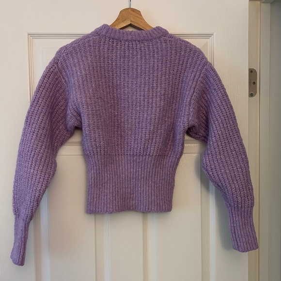 Zara Crew Neck Cropped Sweater - Lilac/Lavender Size S - Picture 3 of 9
